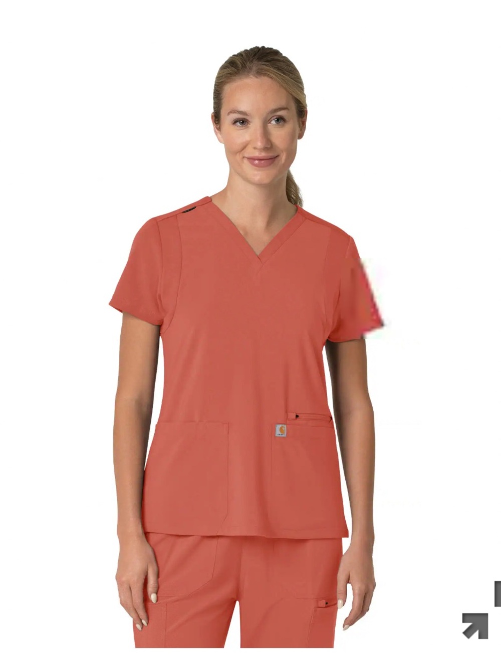 Carhartt Coral Short Sleeve V-Neck Scrub Top